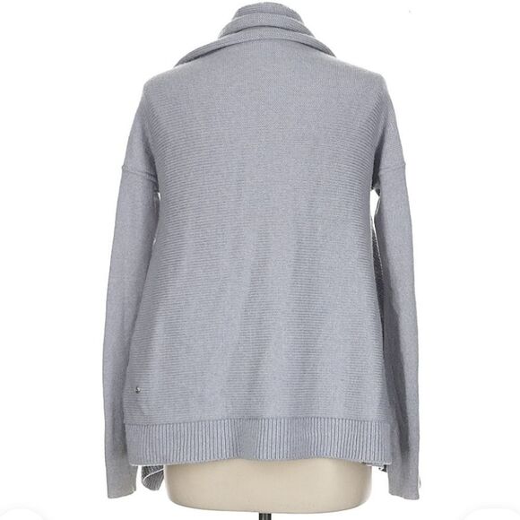 Lululemon Wrap It Up Sweater Grey Open Front Merino Wool size 4 - Picture 3 of 14